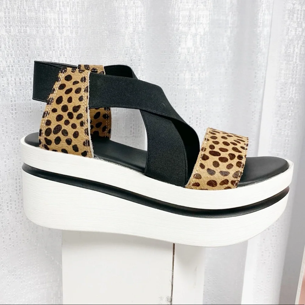 ShuShop NEW Jacqueline Cheetah Wedge Platform Shoe - Picture 2 of 4